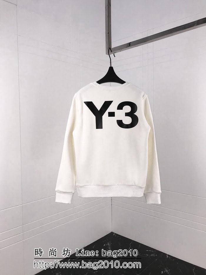 Y-3山本耀司 18ss秋冬新款 前後logo壓膠印花 簡約百搭款 純棉加絨衛衣 男女同款 ydi1815